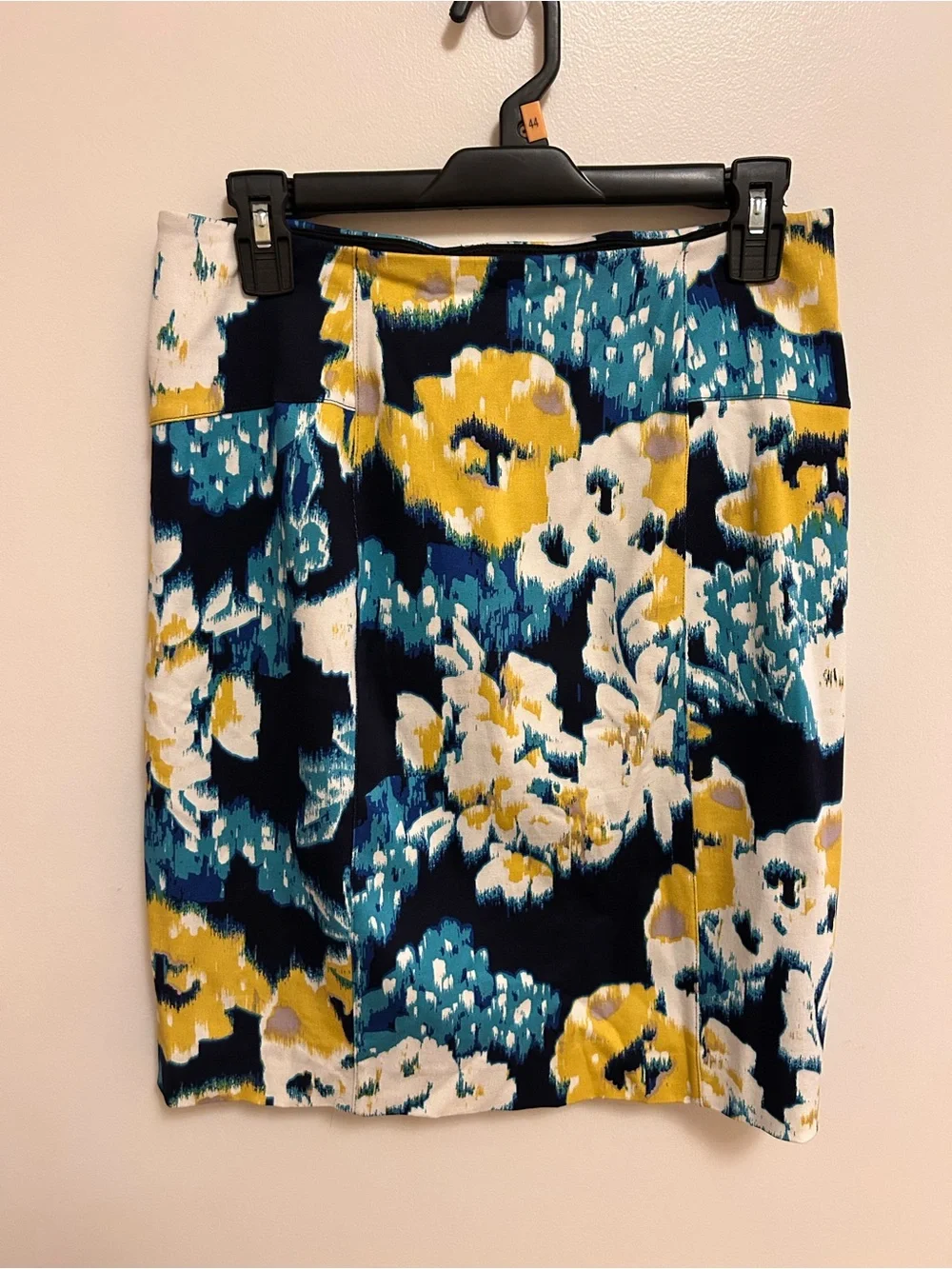 Lysse Floral Pencil Skirt in Teal, Yellow & Navy